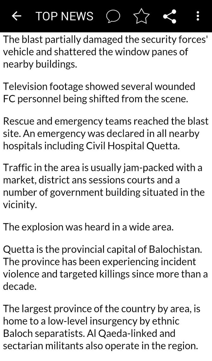 Seven killed, 15 injured as blast targets security forces' vehicle in #Quetta 
#Pakistan 
dawn.com/news/1237816/s…