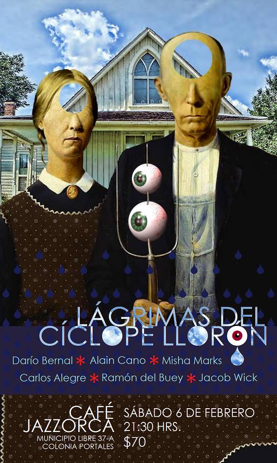 grafofonia's tweet photo. ¡Hoy! Lágrimas del Cíclope llorón:
@es_de_que
@jacobwick
R. del Buey
A. Cano
C. Alegre
M. Marks
#Jazzorca, 20:30h https://t.co/kemrd8CucZ