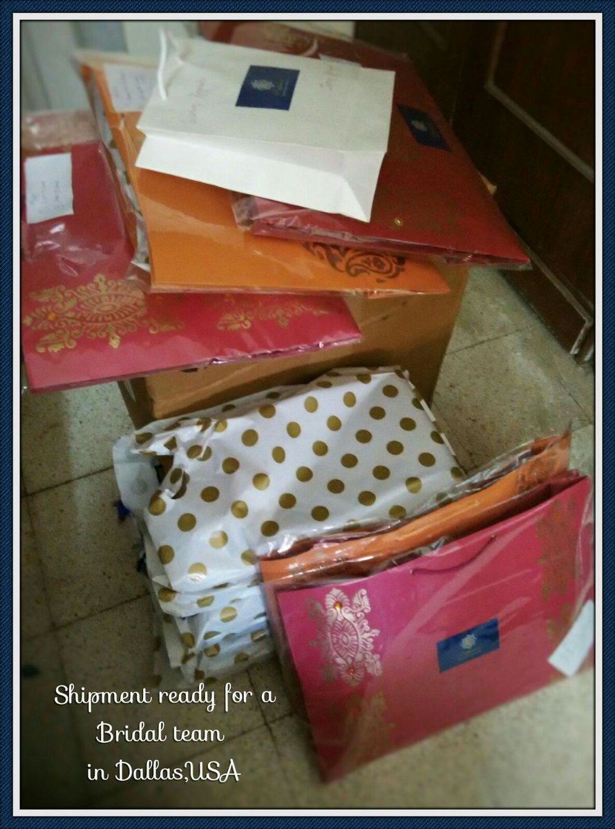 KalanecaIndia's tweet photo. Team Kalaneca is thrilled to ship across #Uppadasarees for the TeamBride in Dallas,USA.#Weddingorders #TeamWork https://t.co/SoXZjk8X7s