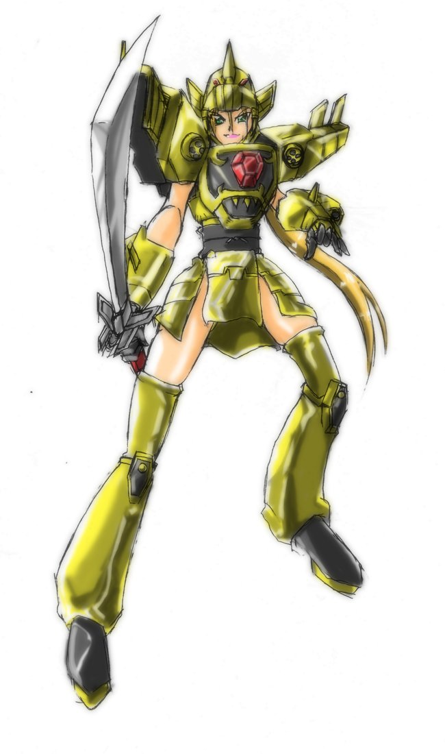 阿波田閣下 黄金合体 ゴルドラァァンッ ドランが黄金竜ゴルゴンから鎧を受け取り 身に付けた姿 スーパー竜牙剣から繰り出される剣技 一刀両断斬りが必殺技 普段は物腰柔らかいが人質を取るといった卑怯な振る舞いに対しては凄まじい怒りを露に