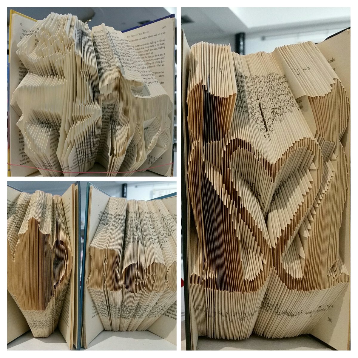 ourhandmadecoll's tweet photo. Lovely delivery of #FoldedBookArt just arrived to fill our shelves! #Leeds #ILoveLS #bookart #FoldedBooks #OHCLeeds https://t.co/ez48ub21WU
