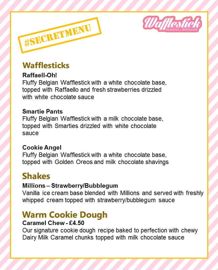 Here's an overview of what's available on our #secretmenu so far.. Order tonight from 6.30-11pm.. 07944 102 102