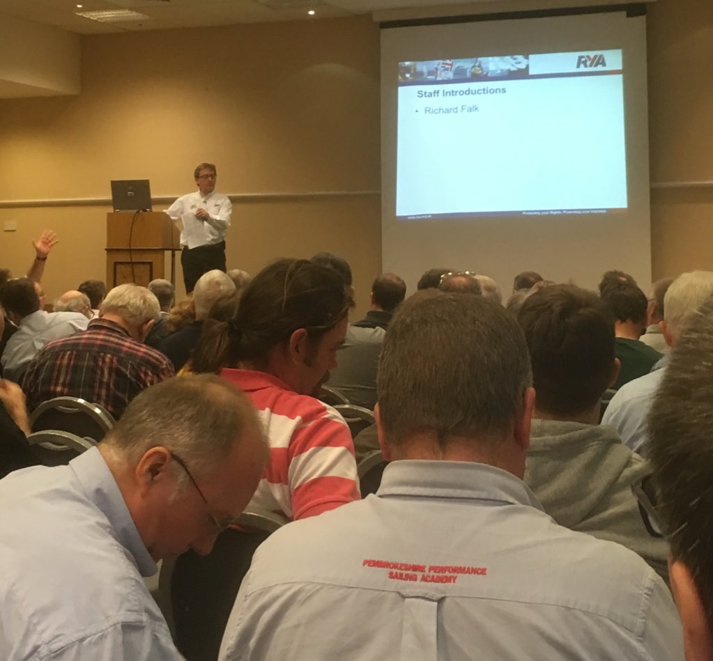 The annual @rya_training conference is now underway, with introductions to staff and sponsors. #ryatc16 #sailing