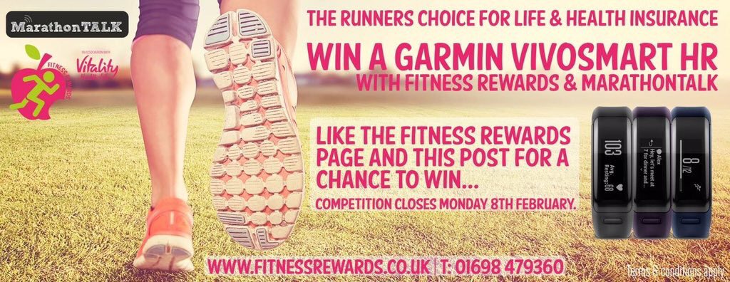 marathontalk's tweet photo. Want to WIN some run bling? Bag yourself a Garmin Vivosmart! To enter follow @FitnessRewards1 and RT! https://t.co/lZ7vKJC3P4
