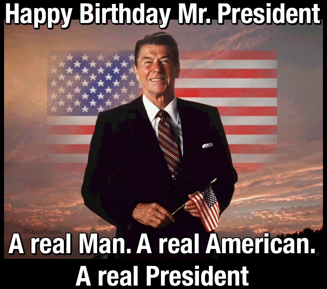 CloydRivers's tweet photo. Hey ISIS, like Reagan said, "Evil is powerless if the good are unafraid." Happy Birthday Mr. President. Merica. https://t.co/NCYXNDw5kA