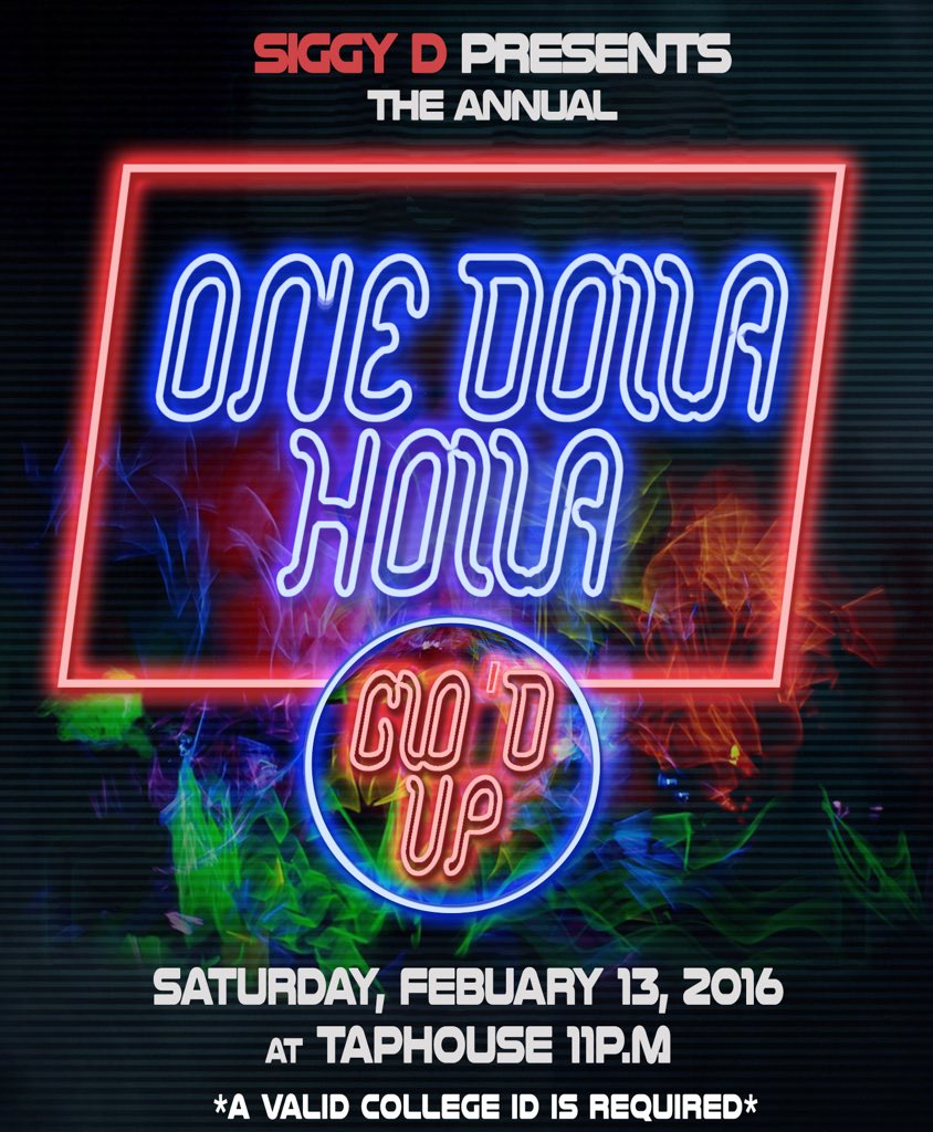 SiggyDAlphas's tweet photo. One week until One Dolla Holla. Let's get it https://t.co/ev2g2DGx3A