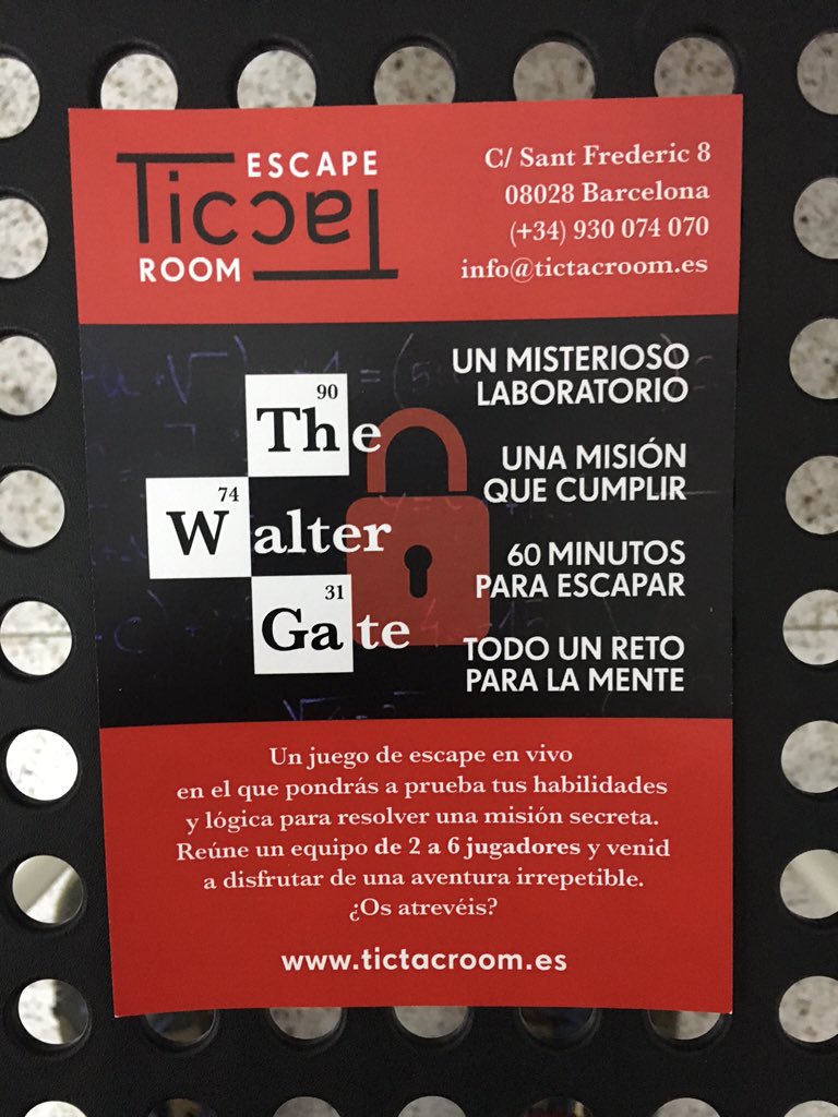 La llave está en la mente...Seréis capaces de escapar?
Info y reservas: tictacroom.es #roomescape #mwc16