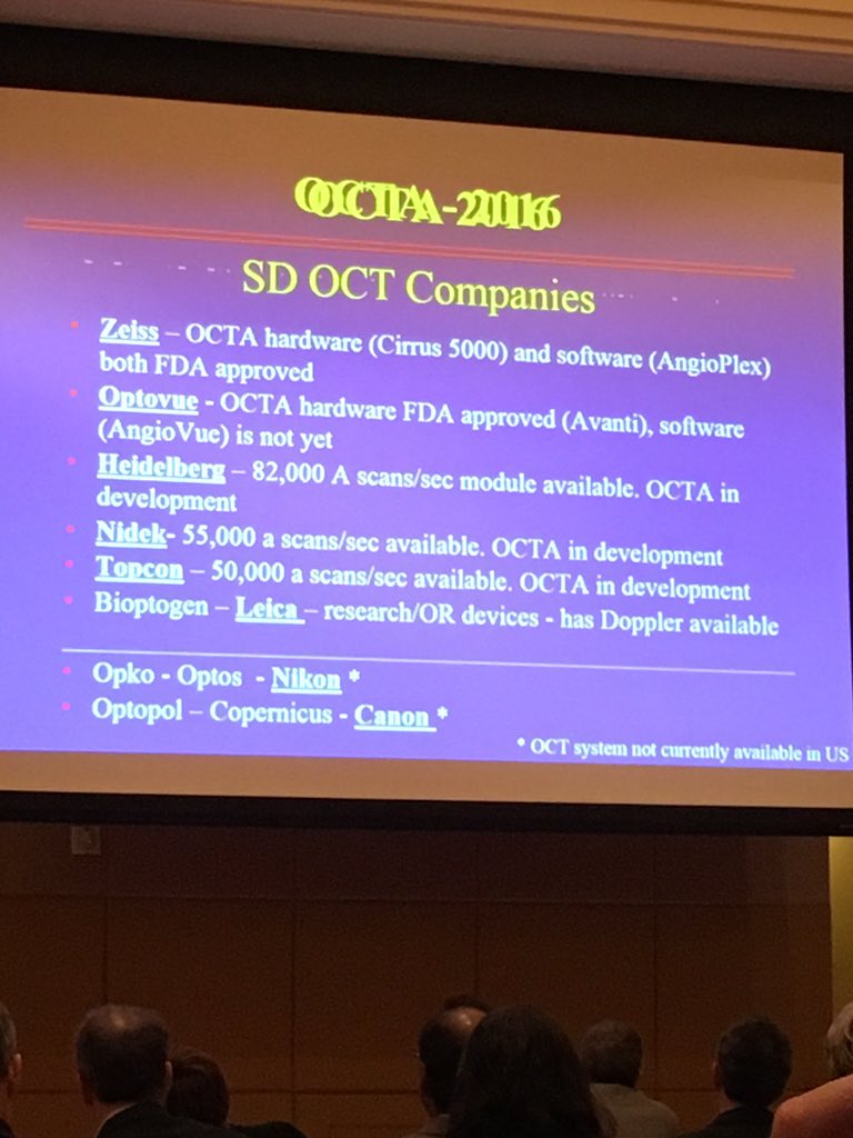 Software and hardware approval updates for SD-OCT from @DrJayDuker at #Angiogenesis2016.