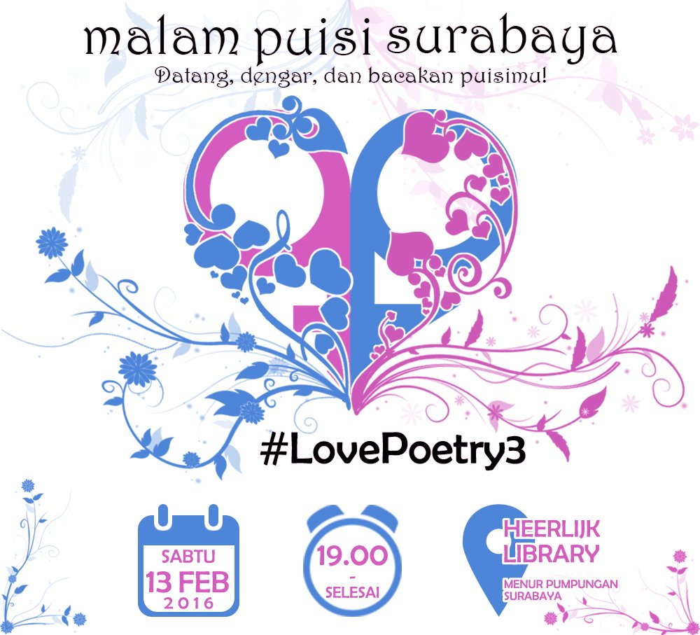 Yeay! Malam <a href="/malampuisiSUB/">Malam Puisi Surabaya</a> ada lagi. #LovePoetry3