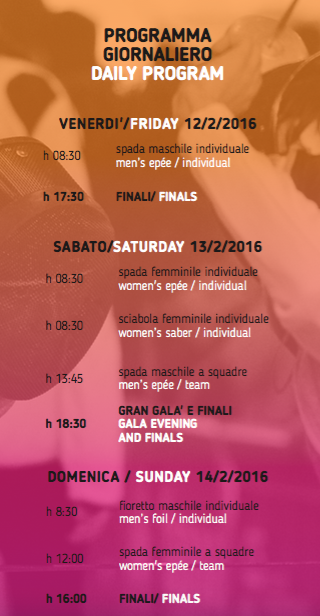 SchermaFVG's tweet photo. Coppa del Mondo U20 (PalaIndoor, via del Maglio, #Udine 12-14 febbraio) -> il programma delle gare #fencing #scherma https://t.co/QJrwvg1EGR