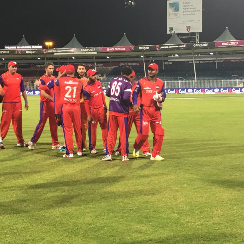 MCL2020UAE's tweet photo. .@KumarSanga2 was once again instrumental in the @ArabiansMCL victory scoring a 34-ball 51. #MCL2020 #GEMvVIR https://t.co/YoQ8bQkvAg