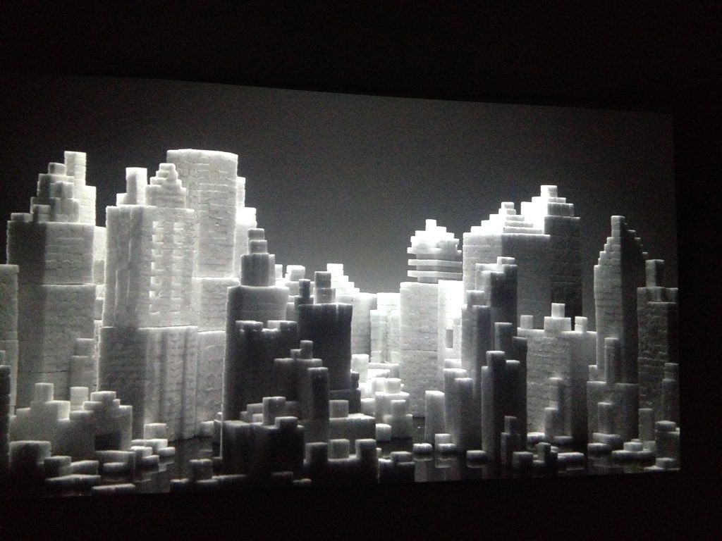 emilietcheberry's tweet photo. Cities made of sugar / chocolate bars &amp; bottles of water in "Staging silence II" / @hansopdebeeck @MAM_Rio https://t.co/dyDbXrqU9n