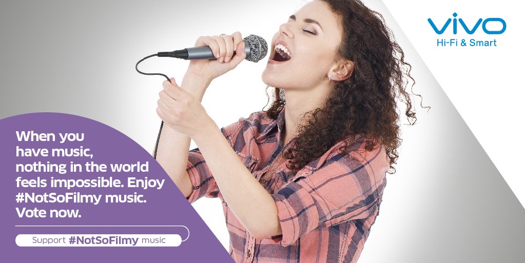 Vivo_India's tweet photo. With #NotSoFilmy music, we bet you will always be in your best spirits. Vote for it now https://t.co/GMwqGfqg2C https://t.co/lxr7tbCkbP