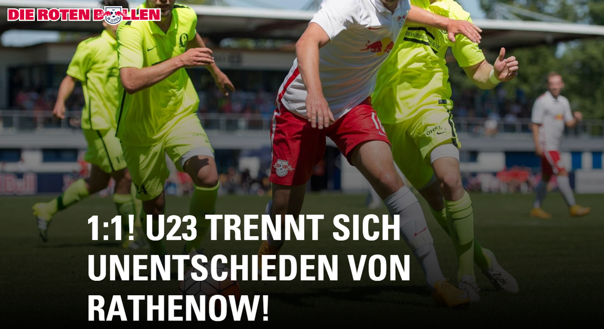 RBLeipzig's tweet photo. Den Spielbericht zum 1:1 der #RBLU23 beim FSV Optik Rathenow findet ihr hier: https://t.co/cOt4DvEIlO #RATRBL https://t.co/svVOcXAJRq
