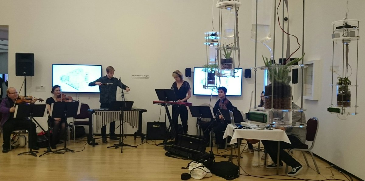 Musicians and <a href="/edcarter__/">Ed Carter</a> rehearsing for tonight's gallery performance of #Barographic Join us from 5-7:30pm