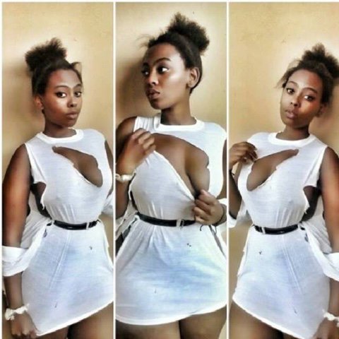 9jaEXPOSED's tweet photo. Lady tries on sexy/torn clothes (photo) https://t.co/I2jceP0uO5 https://t.co/h9RMK2TJFr