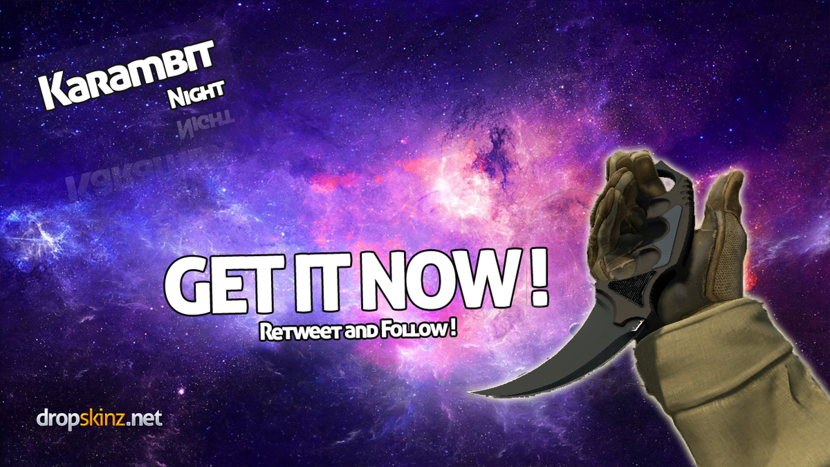 dropskinz's tweet image. Karambit | Night (FN) !!!

Enter here &amp;gt;&amp;gt;&amp;gt; dropskinz.net/karambit-free-…

RT + FOLLOW 
#CSGOgiveaway #freeCSGOskins