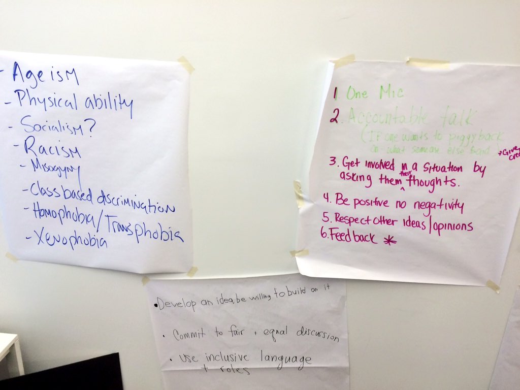 Exploring ways to be more inclusive in activism <a href="/transalt/">Transportation Alternatives</a> #ycyv training session -great discussions/ideas