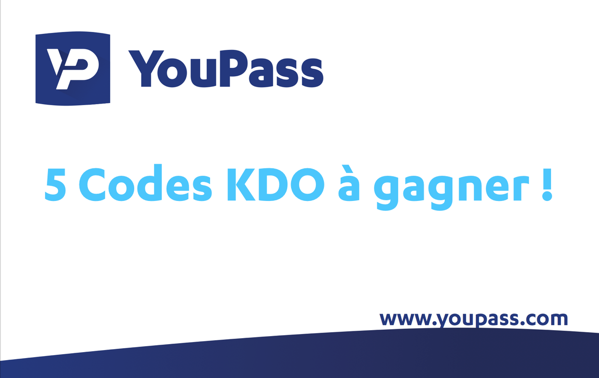 YouPassFR's tweet image. 5 codes KDO YouPass.com à gagner parmi les retweets !! 😘