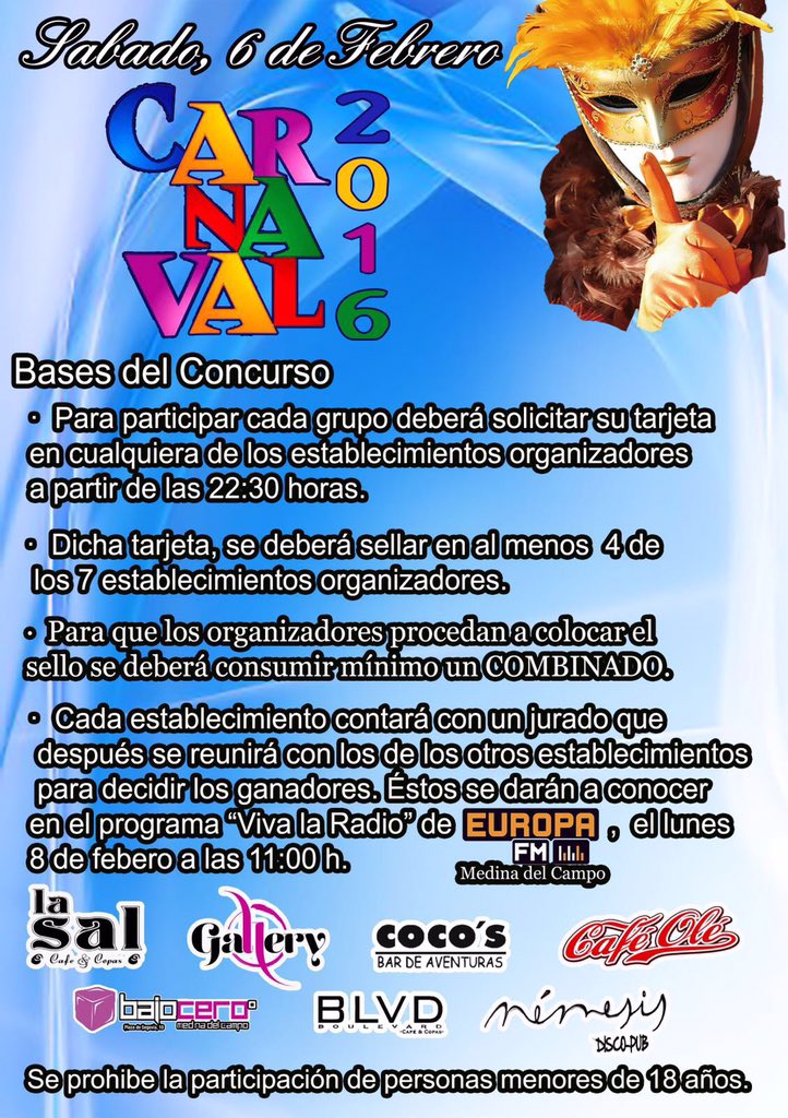 HectorBlvd's tweet photo. Ya no queda nadaaaa! Esta noche os esperamos para vivir el carnaval en @BLVDcafeycopas https://t.co/xzrqSTn1Ry