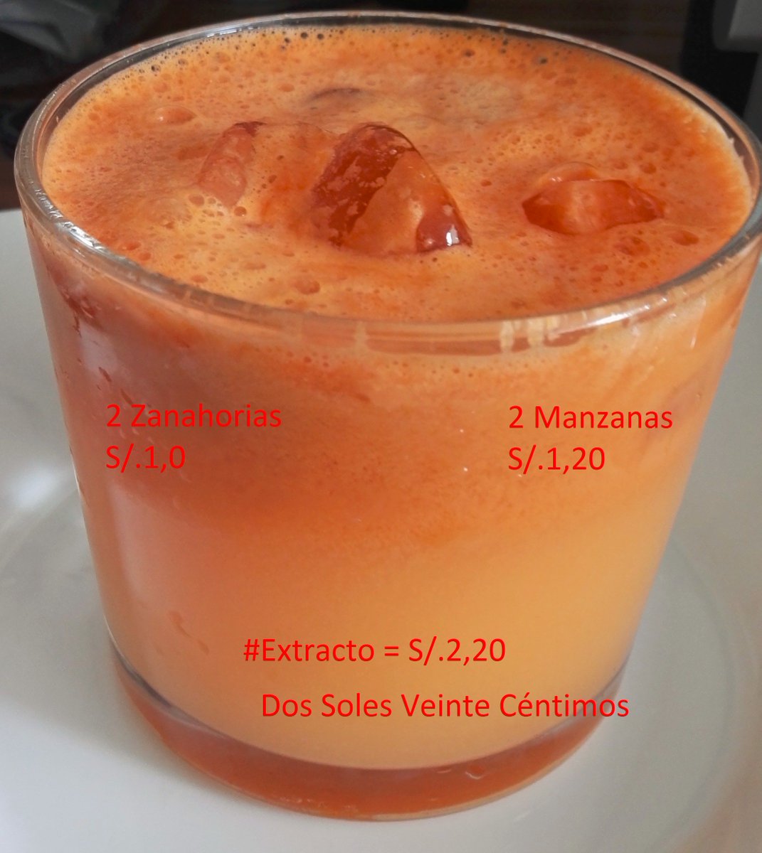 ACHACHI_co's tweet photo. Un Vaso de #Extracto de #Zanahoria y #Manzana cuesta S/.2,20 ; #ValeMuchoMas ... https://t.co/bFWzfkAOyT