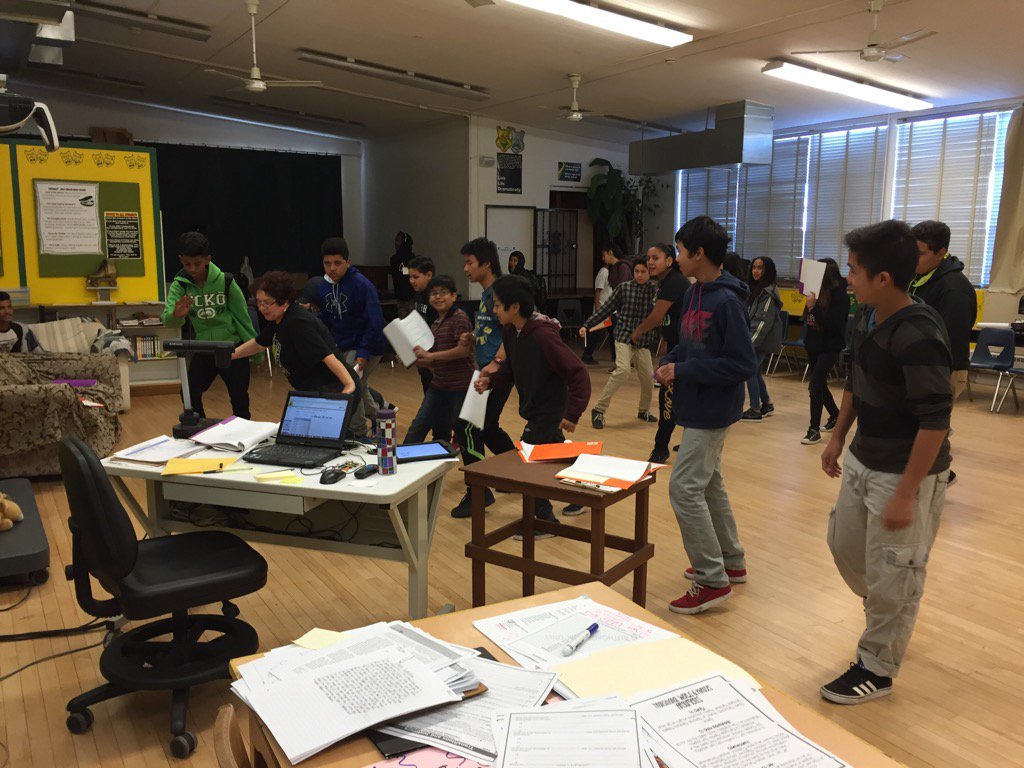 mannms_sdusd's tweet photo. Ms. Ang's acting class doing some twist to prepare for anti-bullying mortality play/musical. #unlockinggenius #vapa https://t.co/bi9C878jQE