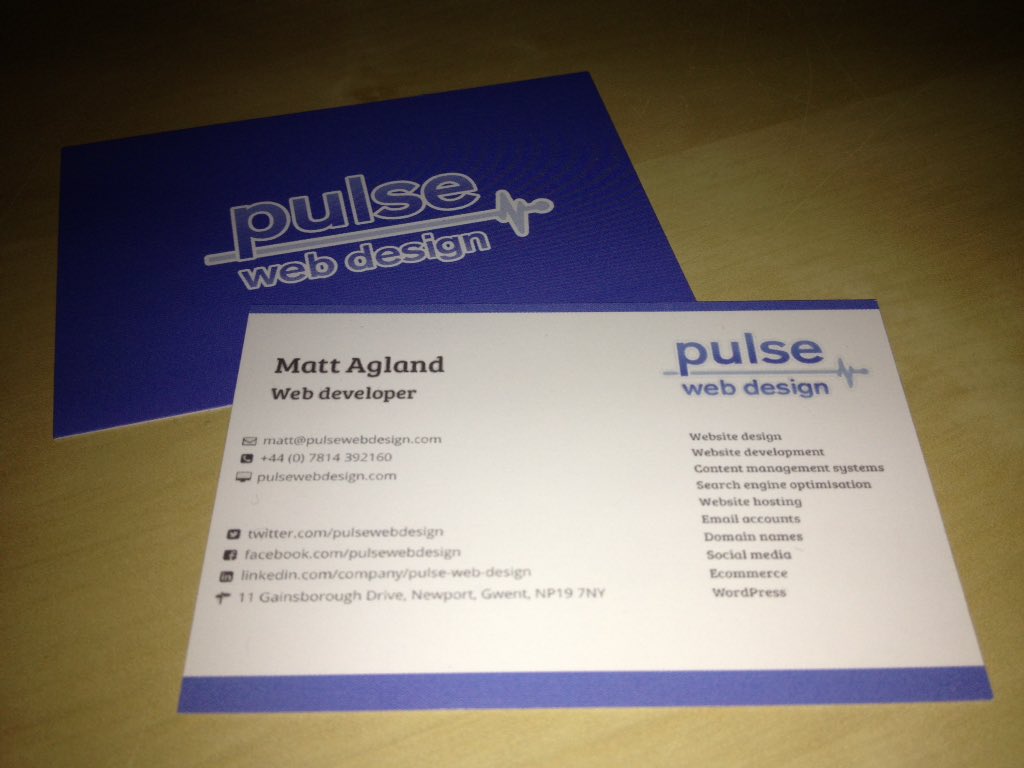 pulsewebdesign's tweet image. Pretty pleased with my new business cards :)