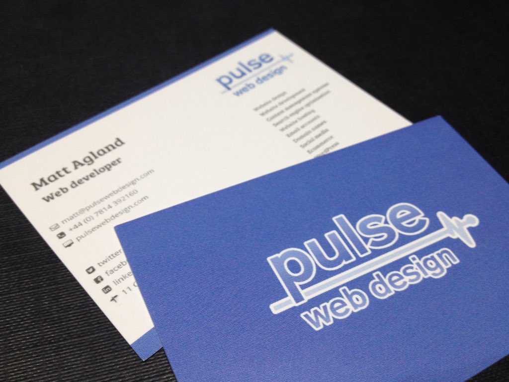 pulsewebdesign's tweet image. Pretty pleased with my new business cards :)