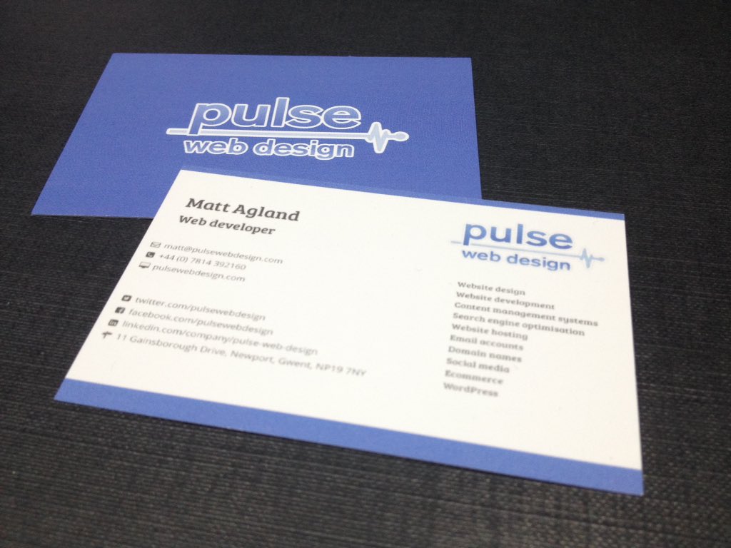 pulsewebdesign's tweet image. Pretty pleased with my new business cards :)