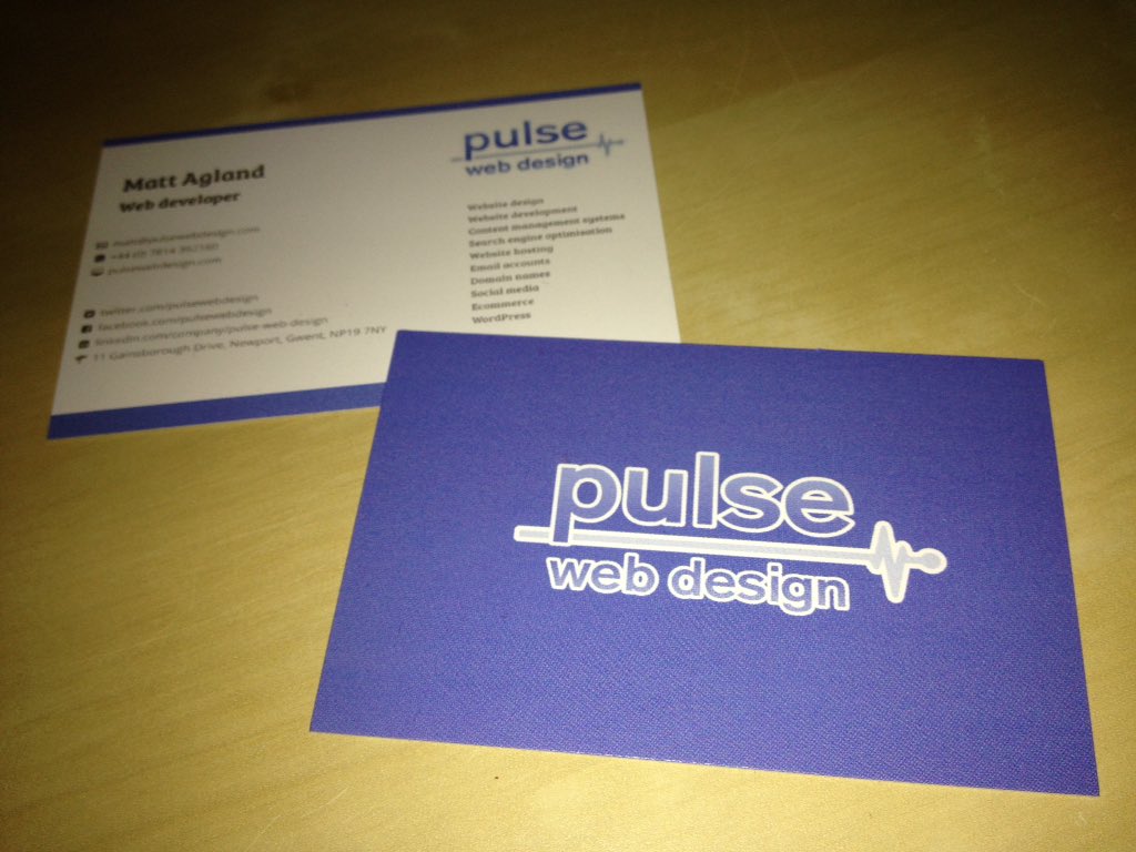 pulsewebdesign's tweet image. Pretty pleased with my new business cards :)