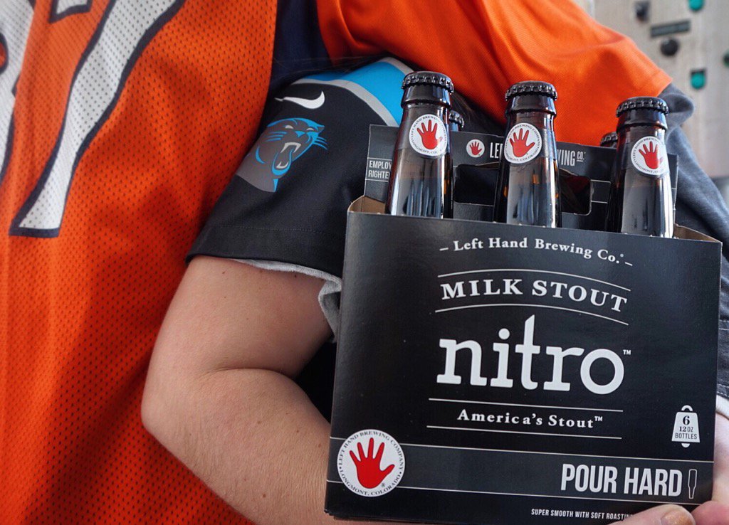 LeftHandBrewing's tweet photo. We might be rooting for different teams, but we can agree on one thing... #MoreNitro https://t.co/PXBJ04cKhu