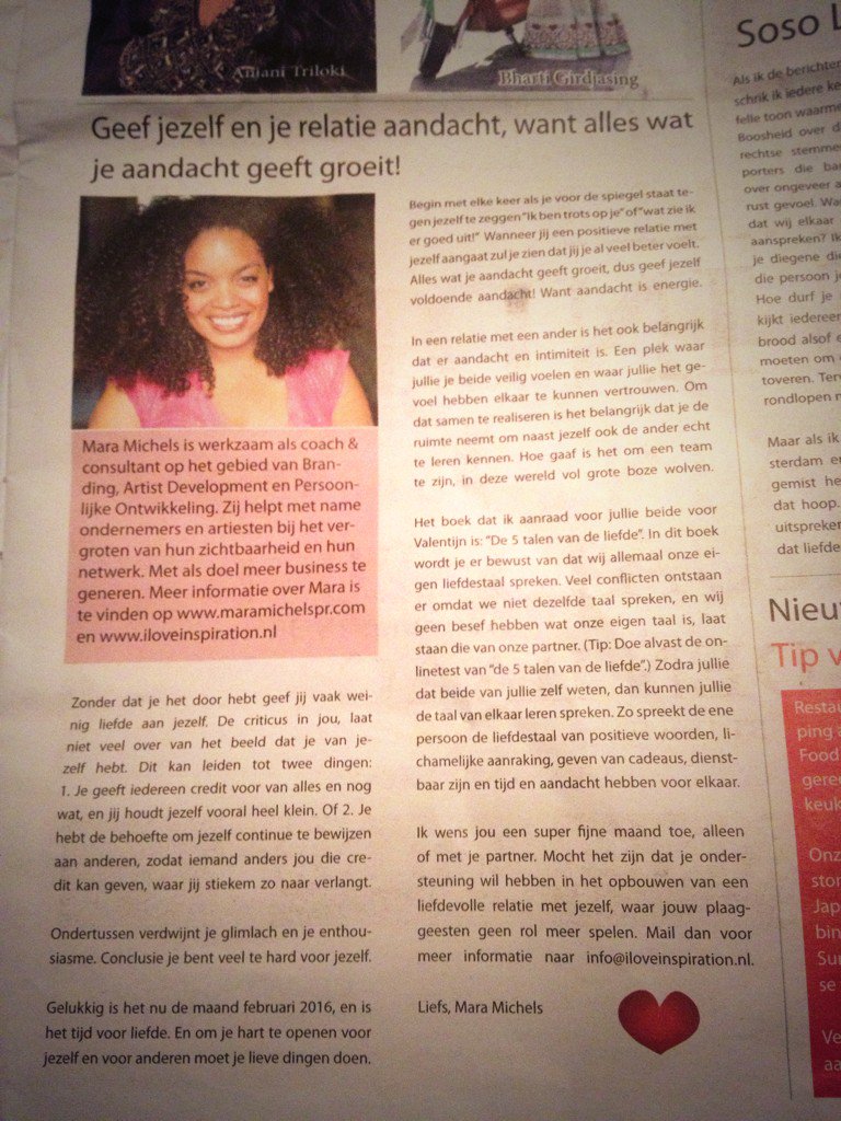 Alles wat je aandacht geeft groeit ;-) mooi stukje van <a href="/maramichels/">Mara Michels</a> in @dreamznewz #lobi #branding