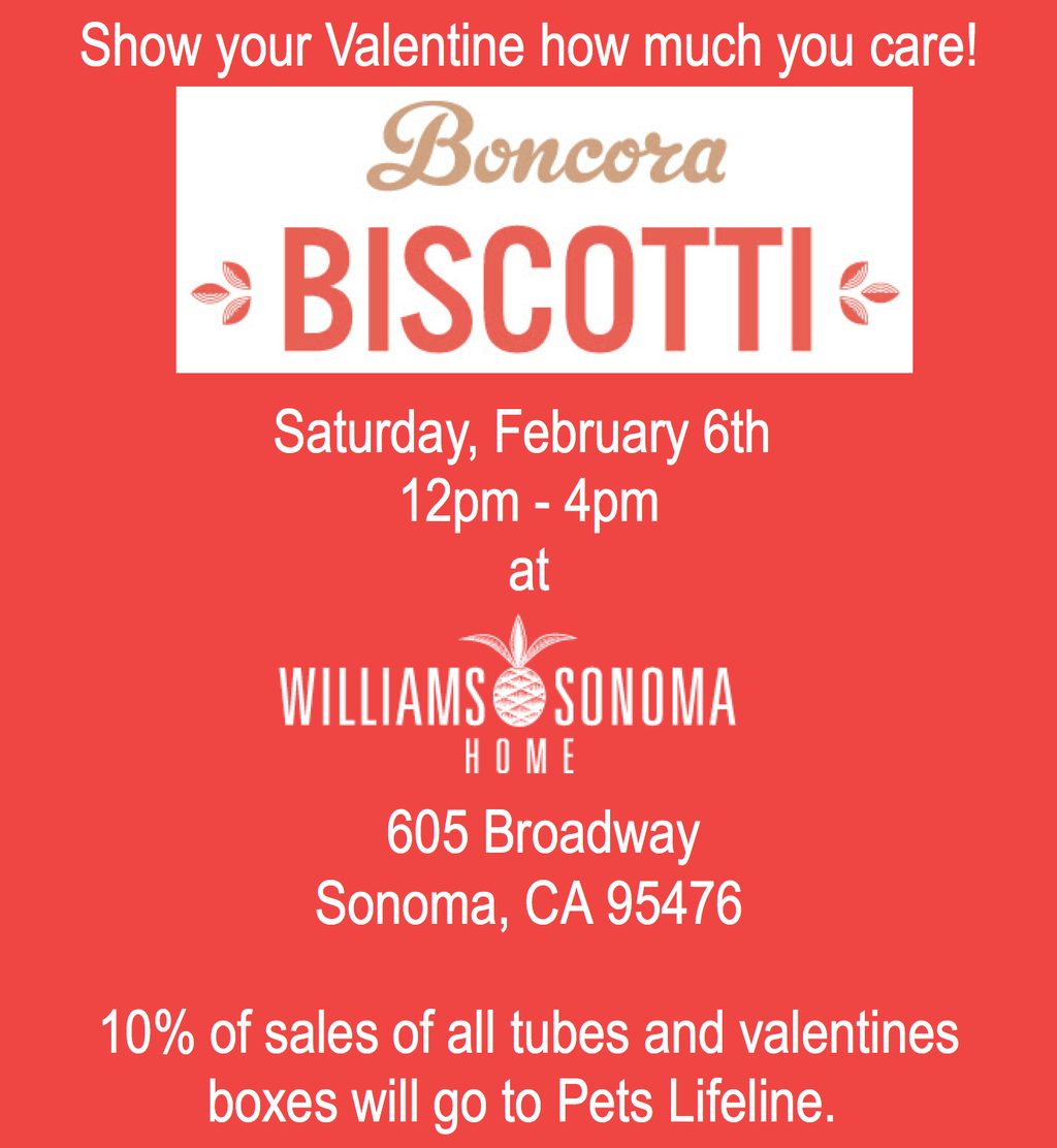 PetsLifeline's tweet photo. Today! Stop by @WilliamsSonoma Flagship store 12-4pm &amp; buy @BoncoraBiscotti and support Pets Lifeline https://t.co/1oF7dSFEtx