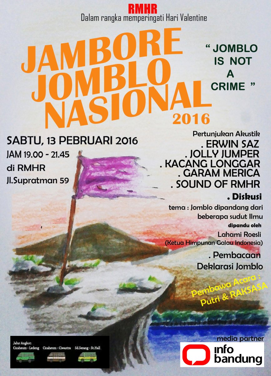 Yuk yg ingin merayakan kejombloan dating aja ke JJN 2016, 13Feb jam 19.00 di rmhr