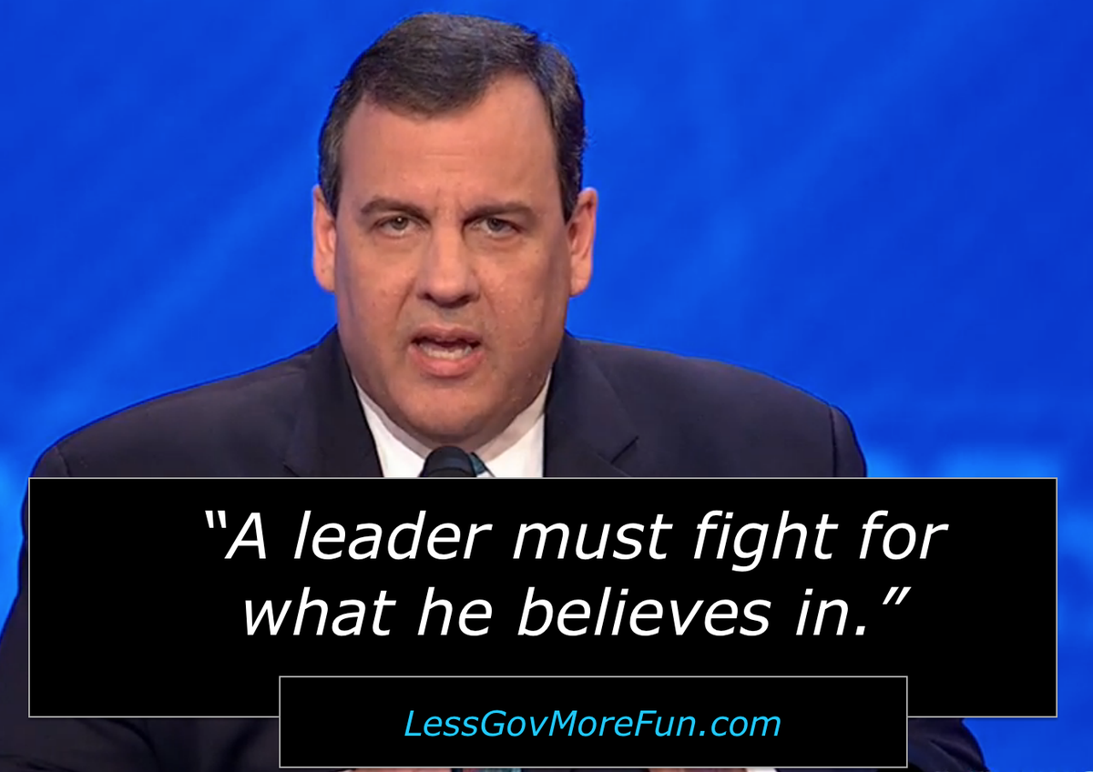 LessGovMoreFun's tweet photo. . "A leader must fight for what he believes in" -Gov. Christie
#GopDebate
#NJTCOT https://t.co/FD087iCOLG