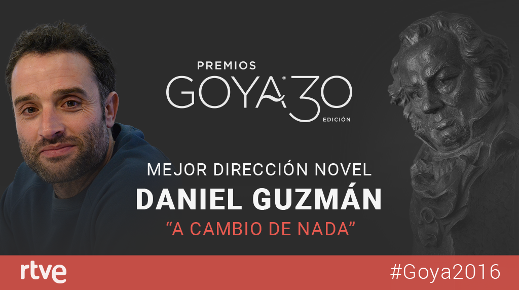 rtve's tweet photo. El #Goya2016 a la mejor dirección novel es para @danielguzman por "A cambio de nada". https://t.co/AHrWwcQf7w