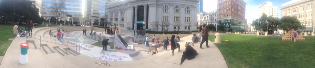 eddietejeda's tweet photo. . @OpenOakland &amp; @CityCamp encouraging discussions inside city hall &amp; @OurCityIs is promoting playfulness outside https://t.co/INQ6P58n5L