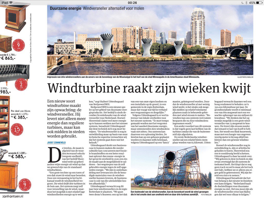 Eindelijk die windmolen die t extra goed doet tussen skycrapers! <a href="/hoogbouw/">HOOGBOUW-TALL BLDNGS</a> <a href="/NDSMenergie/">NDSMEnergie</a> <a href="/NewEnergyDocks/">New Energy Docks</a>