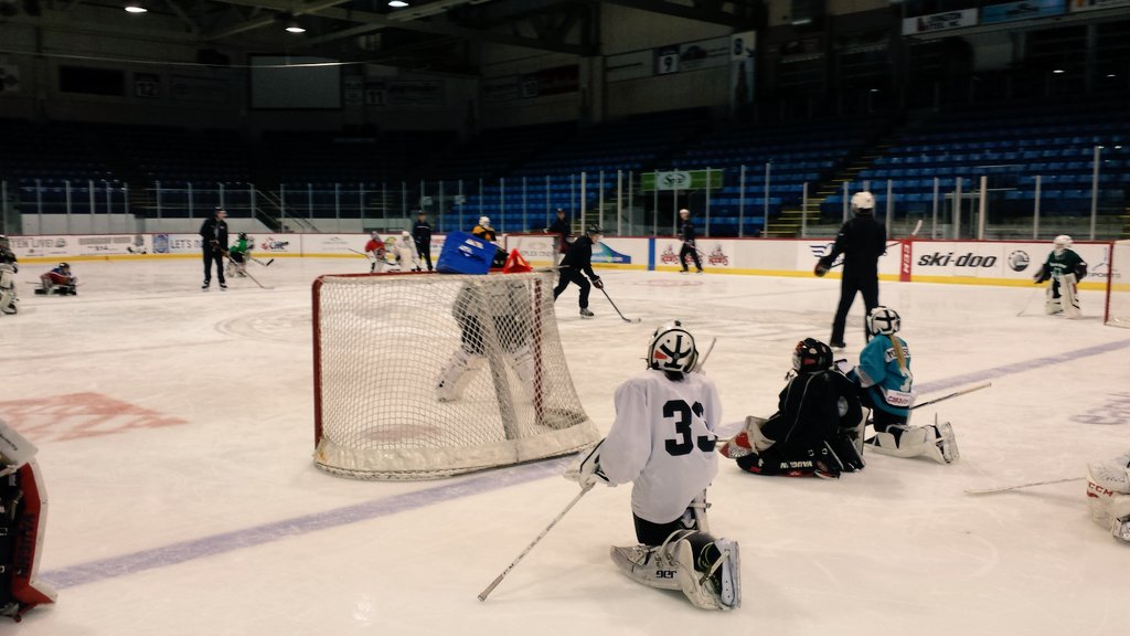 mikesmitty70's tweet photo. Great way to spend Sat. Night with 23 goalies doing @HockeyPEI Goalie clinic. Tks to @MidgetIslanders for the help! https://t.co/vBjSloTwQc