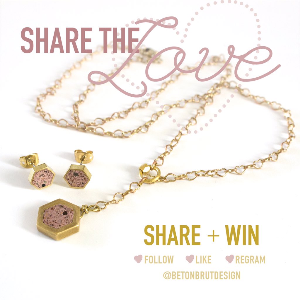 It's the time of year to share some love! Win this pink concrete jewelry set by sharing + tagging us by Feb. 14th