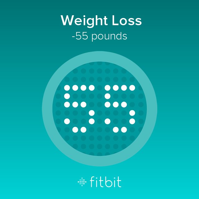 TerrylLSmith's tweet image. I lost 55 pounds on #Fitbit.