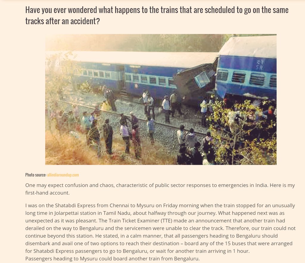RailMinIndia's tweet photo. MY STORY: Indian Railways Surprised Me with the Way It Handled an Accident https://t.co/YsobFrfYVu https://t.co/vjxpwyN8CO