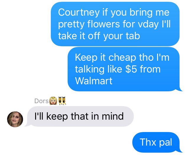 Paigebrry's tweet photo. @Paigebrry update: When your friends owe you a ton of money you can always make them get presents for you #vdayguide https://t.co/2piatUCPDU
