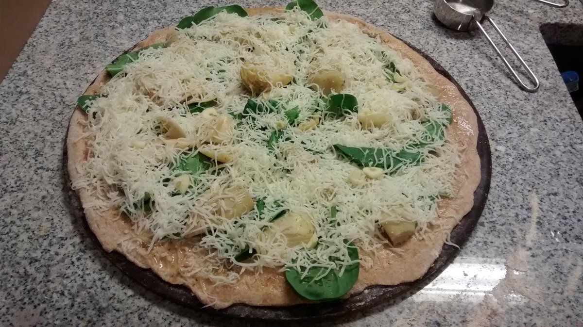 #Homeade #fresh #scratch #ingredients #glutenfree #spinach #artichoke #mozzarella #pizza #mindfulmeals