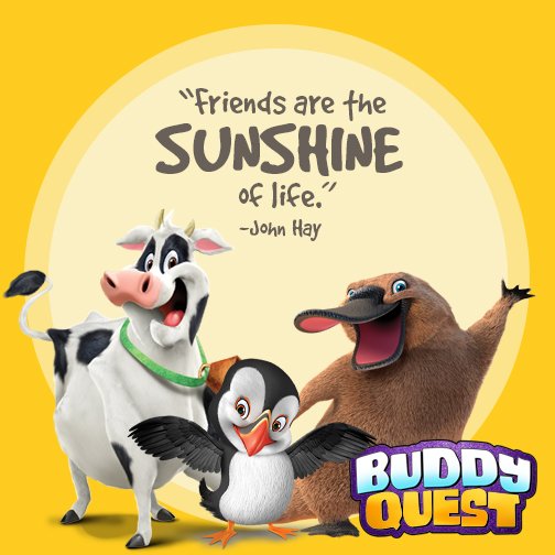 BuddyQuestApp's tweet photo. Friends brighten up our lives! #kids #friends #friendship #learn #play #apps #kidsapps #parents #ios #android https://t.co/k4ozcYkiod