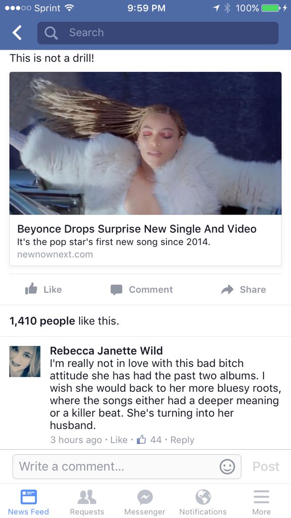 yesssadrianna's tweet photo. She mad she "losing" the old Beyonce😂😭 #WhitePlight #formation #unapologeticallyblack https://t.co/IOsJe5lw5k