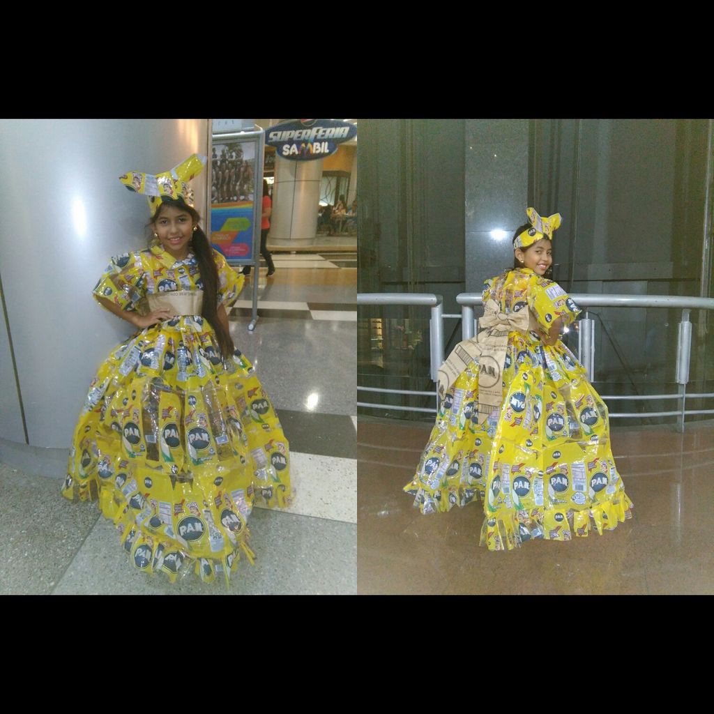 Joy_Sf's tweet photo. #Carnavales2016#Valerie#Disfraz#Unico#Original#Harinapan#reciclaje#hermosa @EmpresasPolar @LorenzoMendozaG 😍👰😘 https://t.co/JLbi2ydv6b