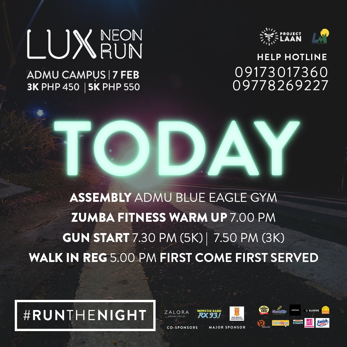 ProjectLAAN's tweet photo. RACE DAY TONIGHT! #FinalReminders #phcarenaturals #luxneonrun #runthenight https://t.co/lRtJWM7Dt3