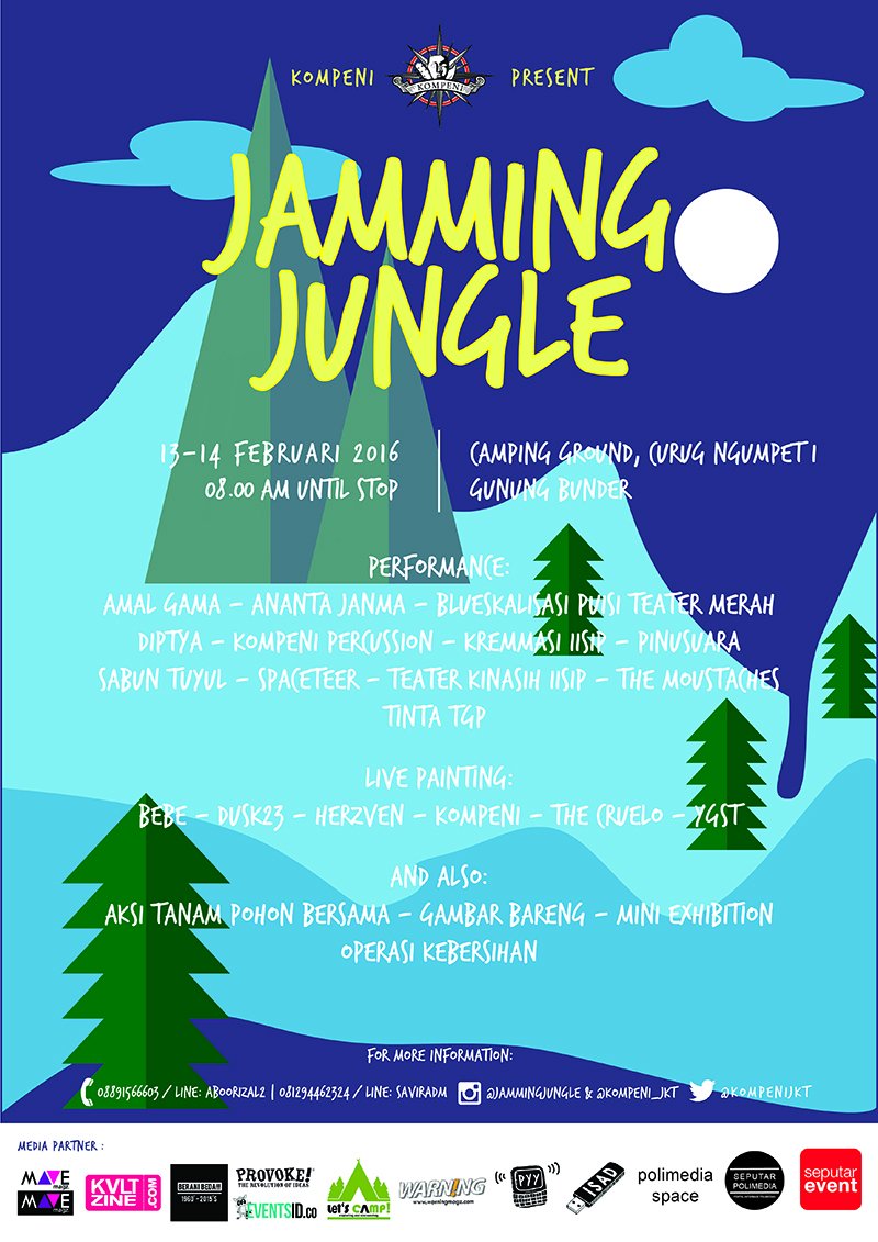 pamityang2an's tweet photo. . @KompeniJKT presents: JAMMING JUNGLE | 13-14 Februari 2016, Camping Ground Curug Ngumpeti Gunung Bunder, 08.00-end https://t.co/7swFYq5H5A