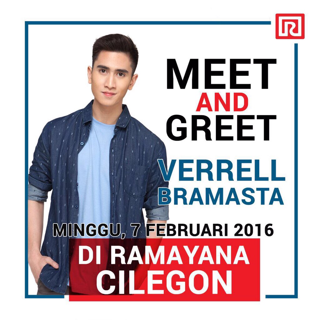 VBramastaUpdate's tweet photo. CILEGON! Hari ini @BramastaVerrell ke Ramayana Cilegon jam 2 siang! See you there!! @ramayanads #VerrellRamayana https://t.co/oubchhxCue
